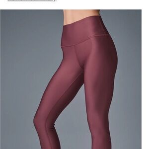 ALO Yoga Airlift Winter Warm Leggings - S - Burgundy Truffle Color